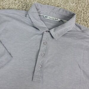 Travis Mathew Mens XL Solid Gray Performance Stretch Polo Short Sleeve